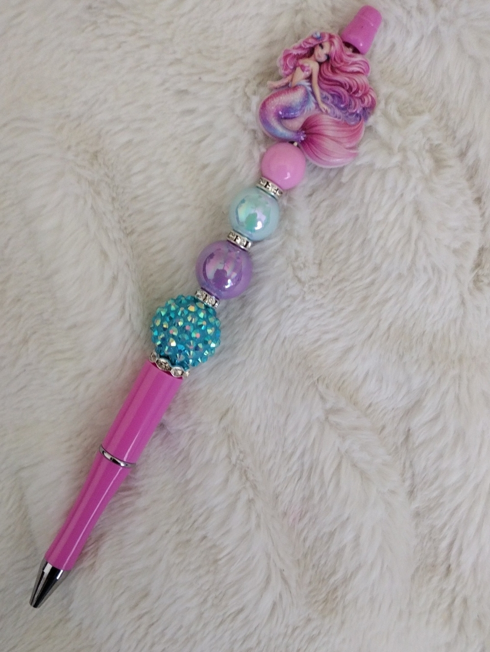 Mermaid Beaded Pink Blue Purple Pen